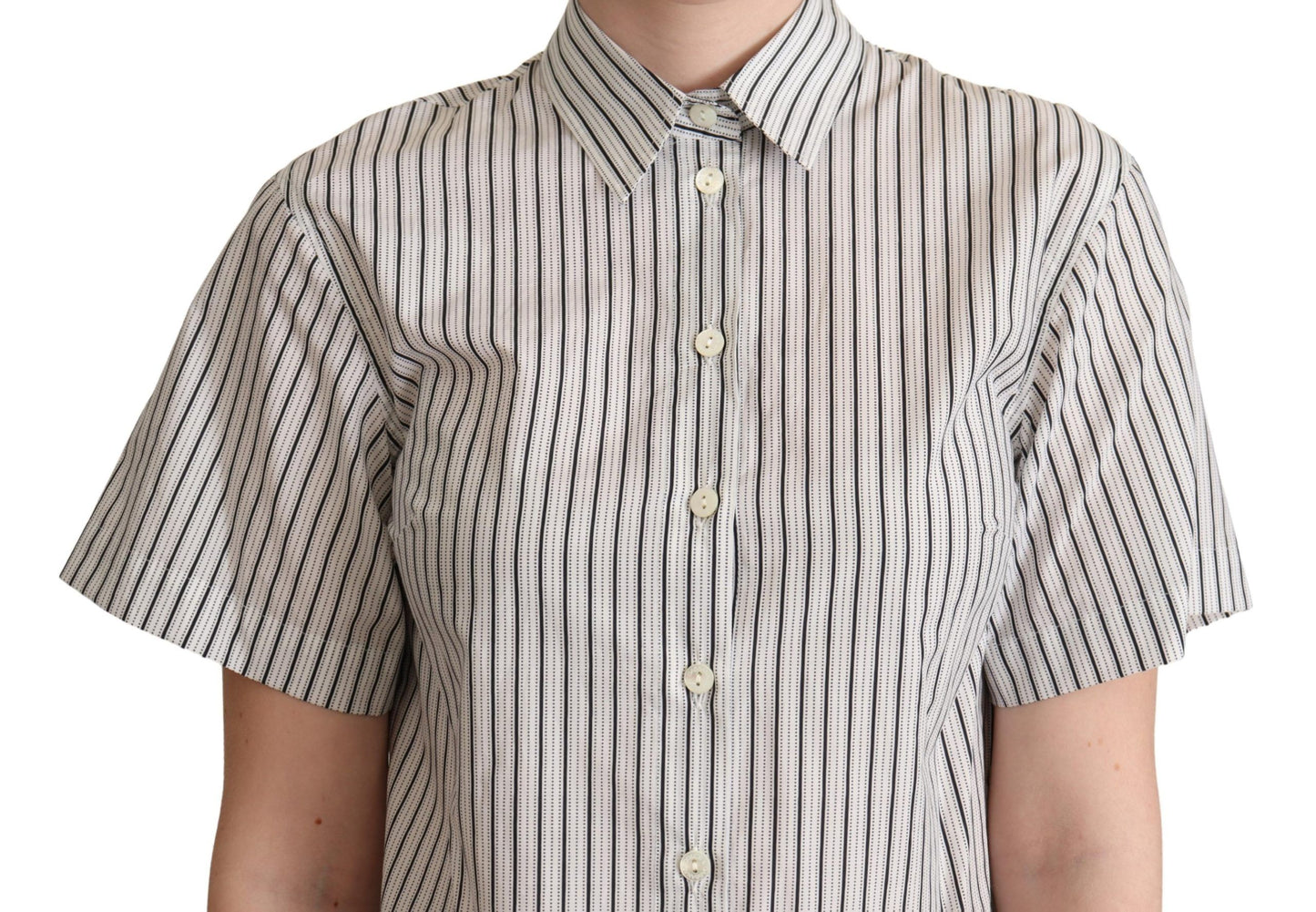 Dolce &amp; Gabbana Chic monochrome striped polo shirt