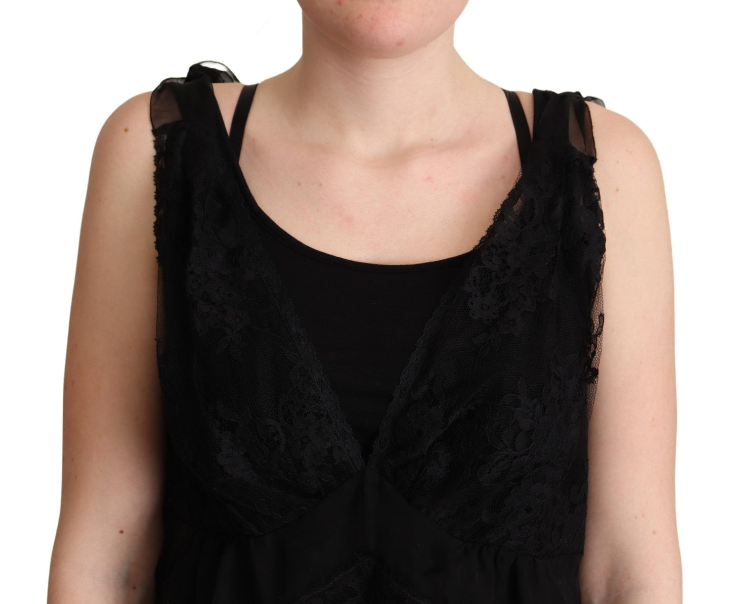 Dolce &amp; Gabbana Shiny silk-blend camisole with lace trim