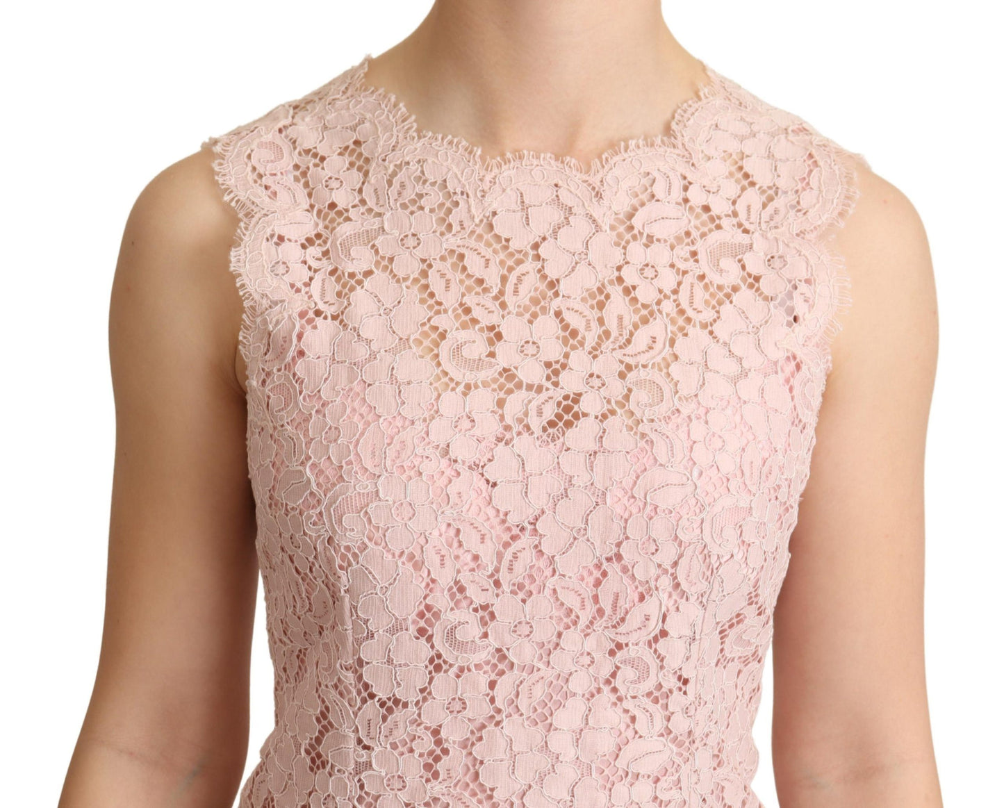 Dolce &amp; Gabbana Elegant pink sleeveless lace blouse