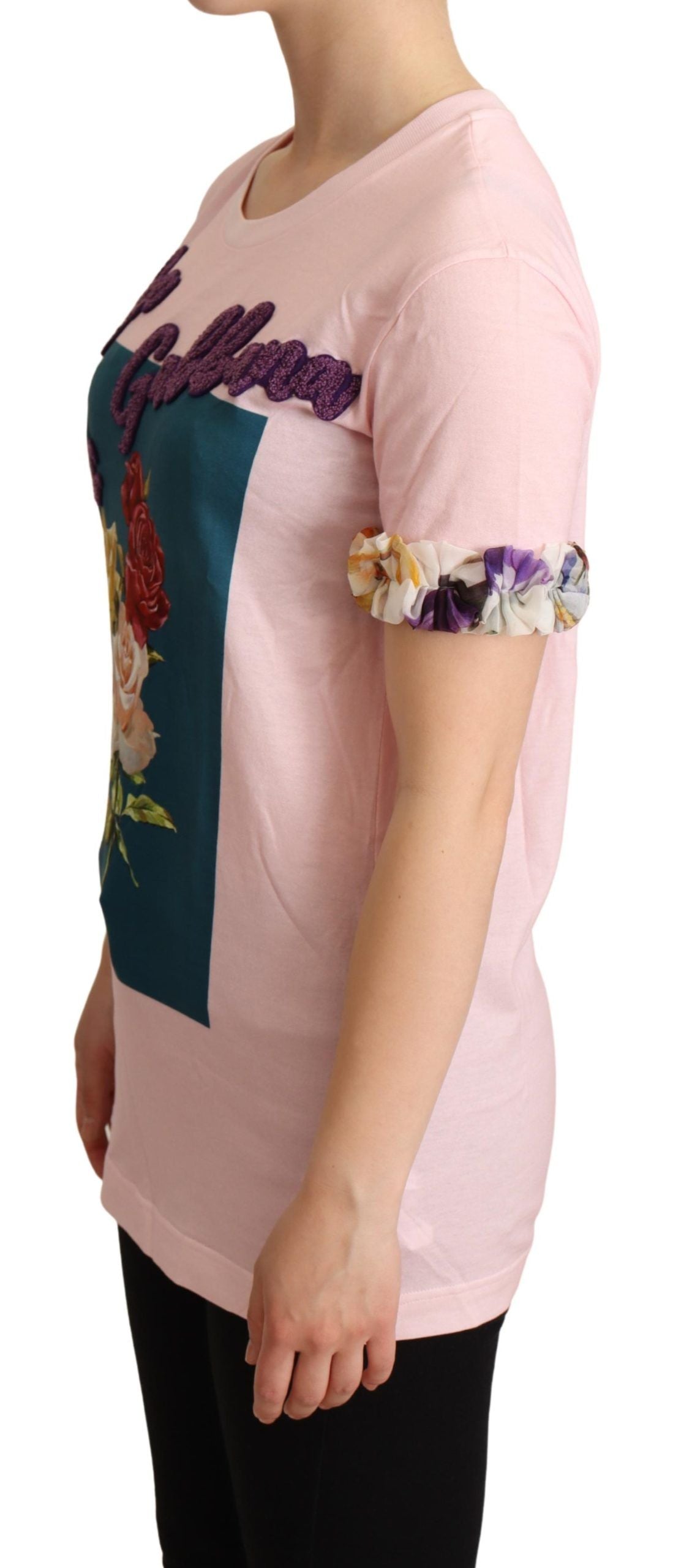 Dolce &amp; Gabbana Elegant T-shirt with floral appliqué