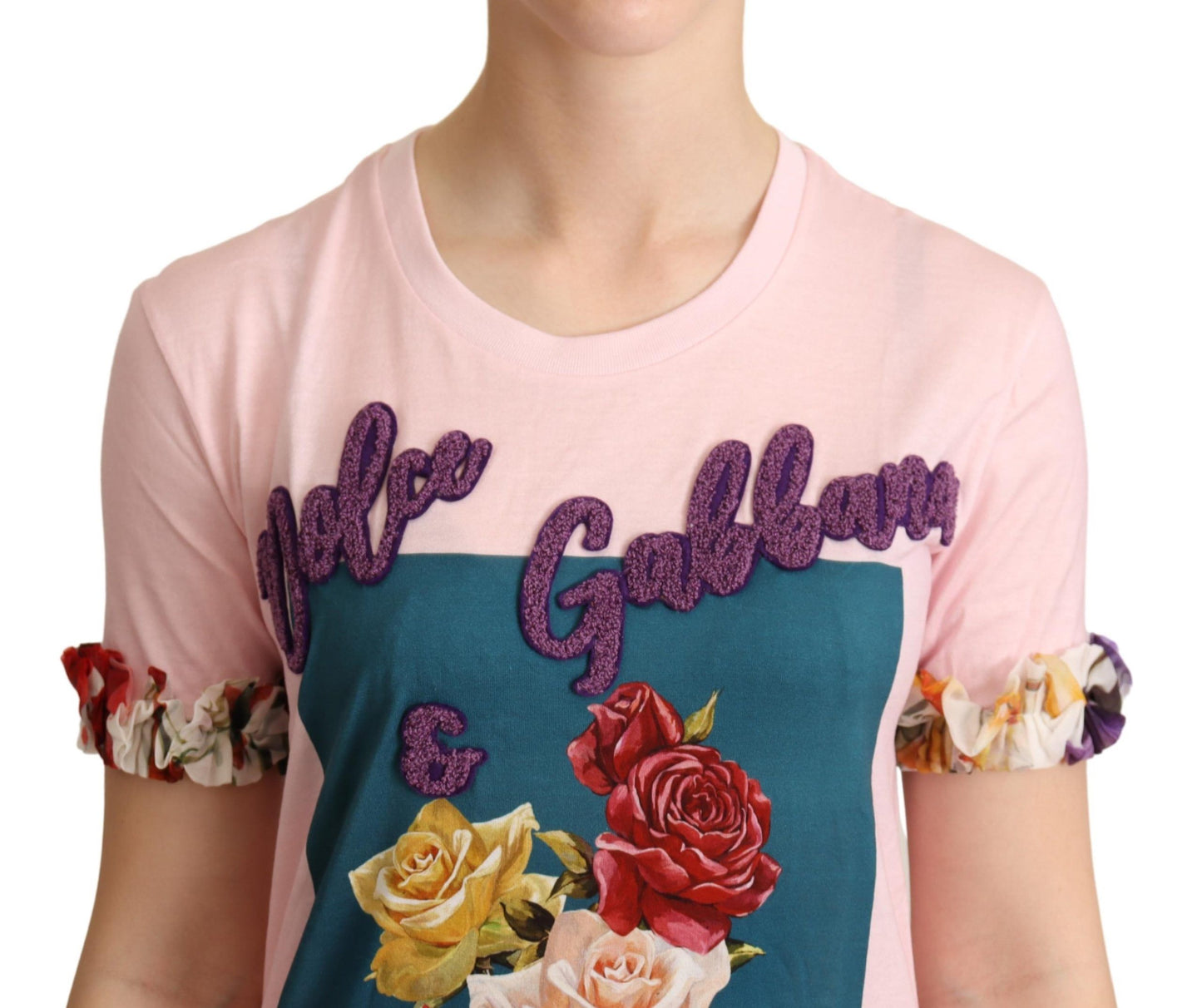 Dolce &amp; Gabbana Elegant T-shirt with floral appliqué