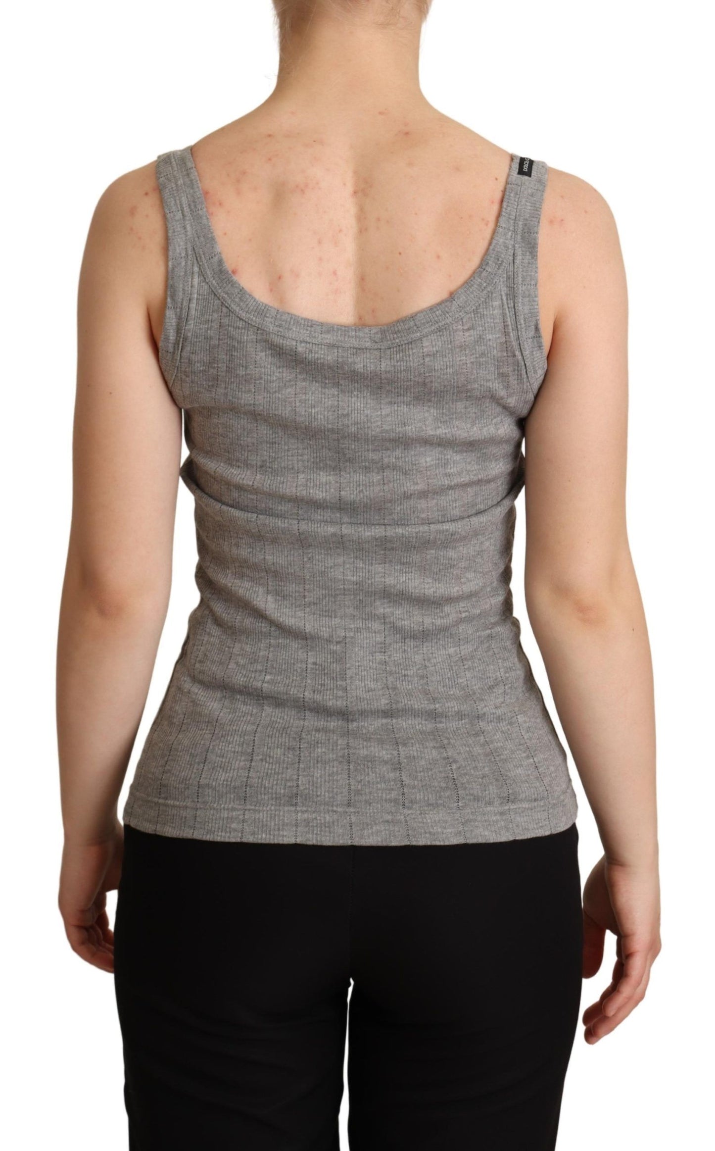 Dolce &amp; Gabbana Elegant sleeveless grey tank top