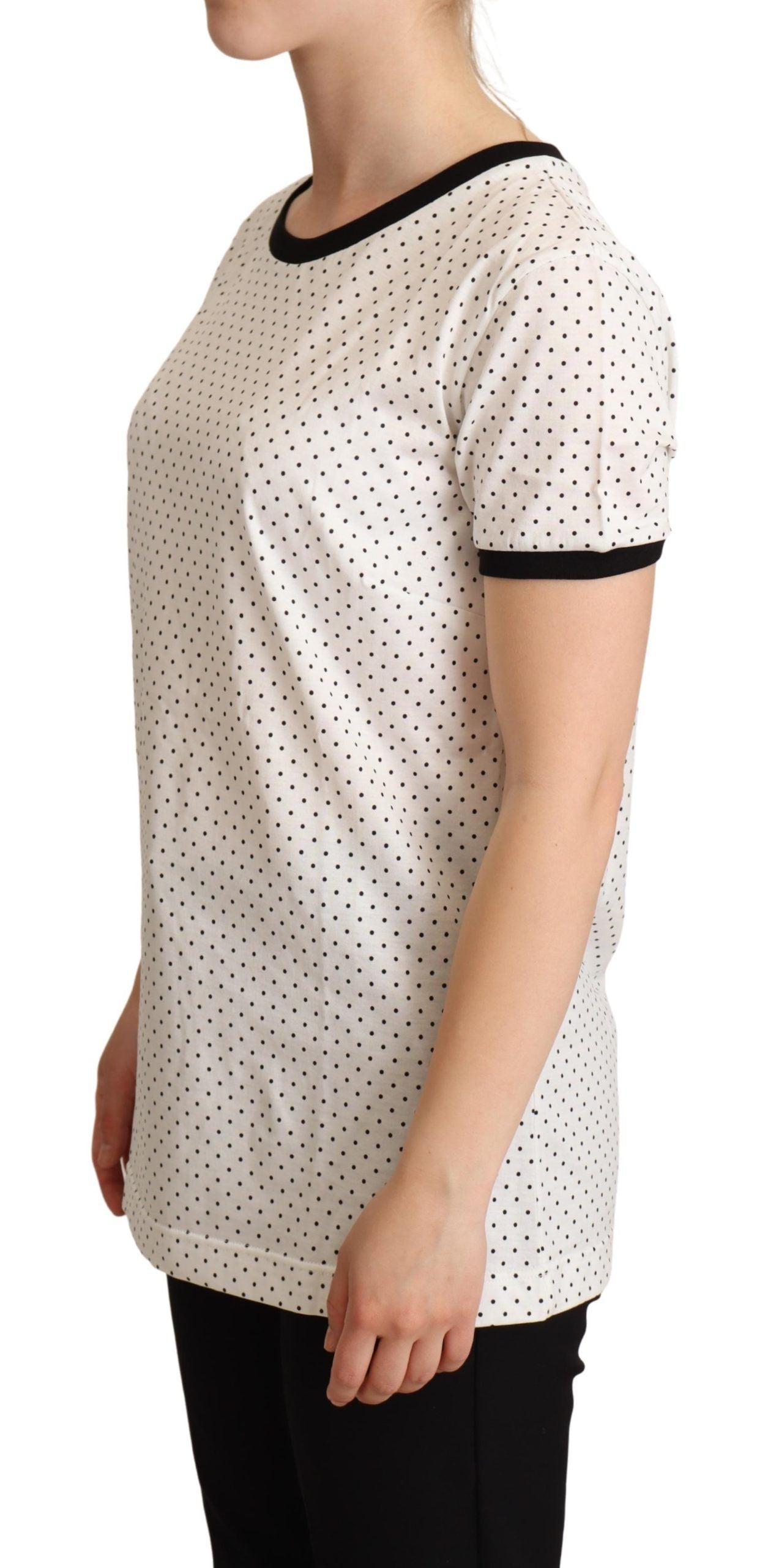 Dolce &amp; Gabbana cotton t-shirt with dotted round neck