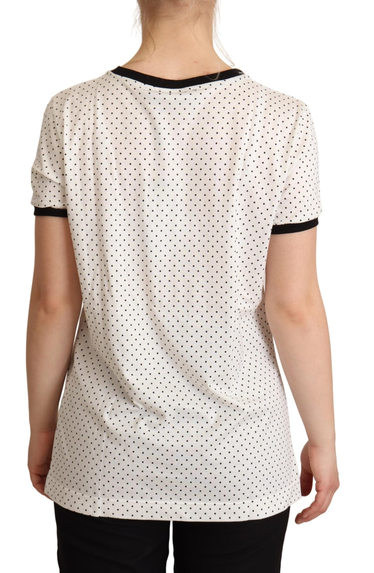 Dolce &amp; Gabbana cotton t-shirt with dotted round neck