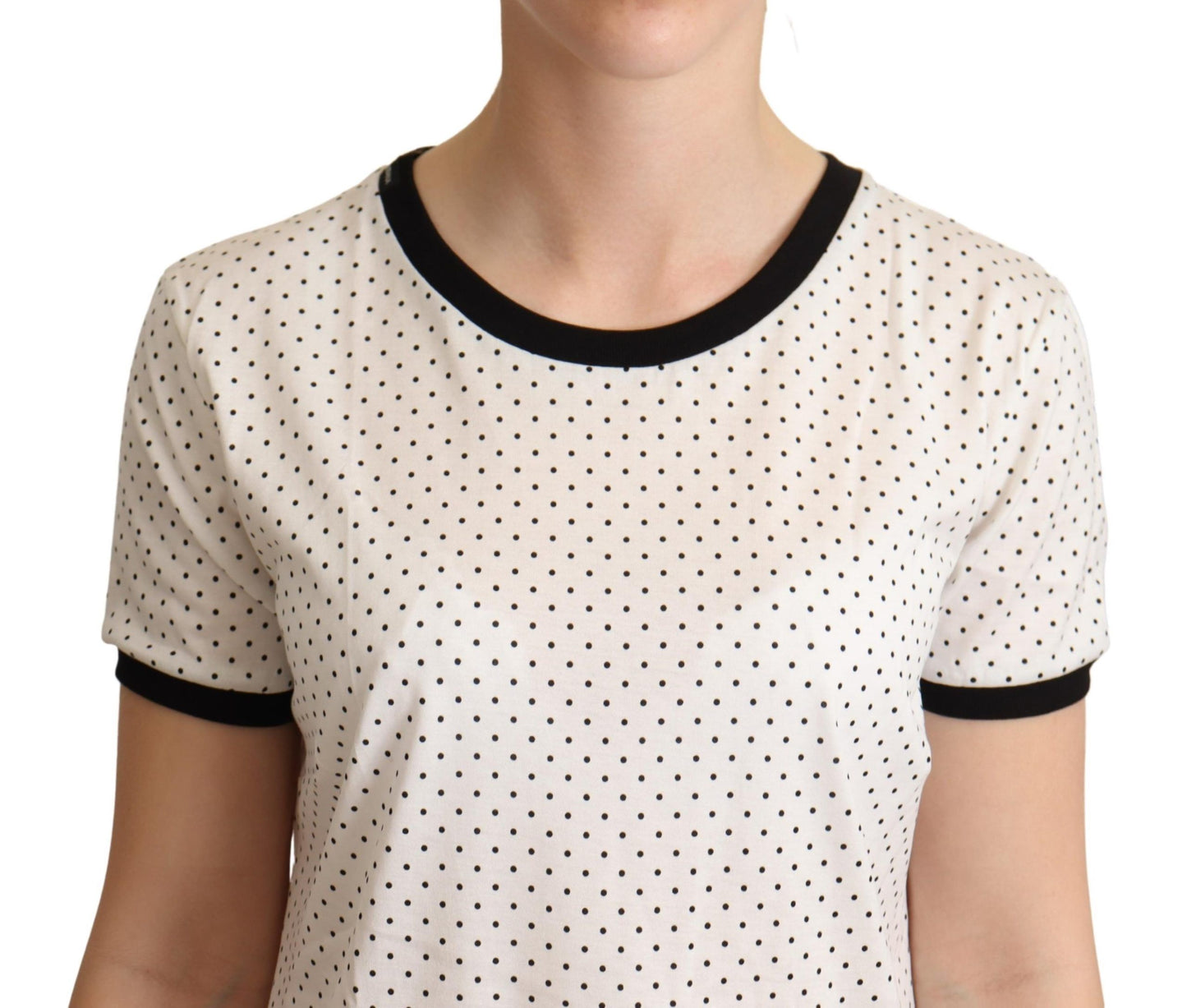 Dolce &amp; Gabbana cotton t-shirt with dotted round neck