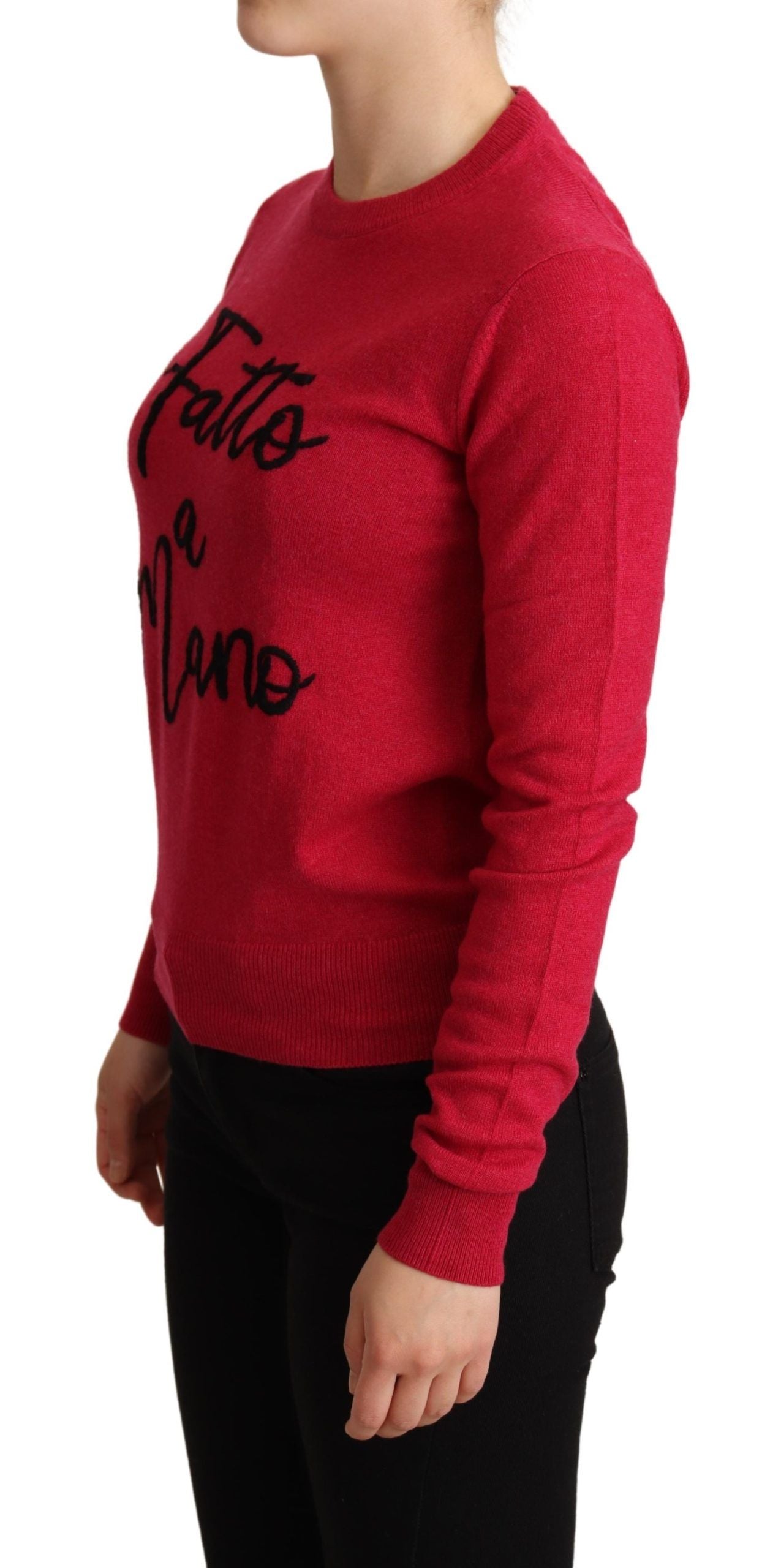 Dolce &amp; Gabbana Chic pink cashmere blend round neck sweater