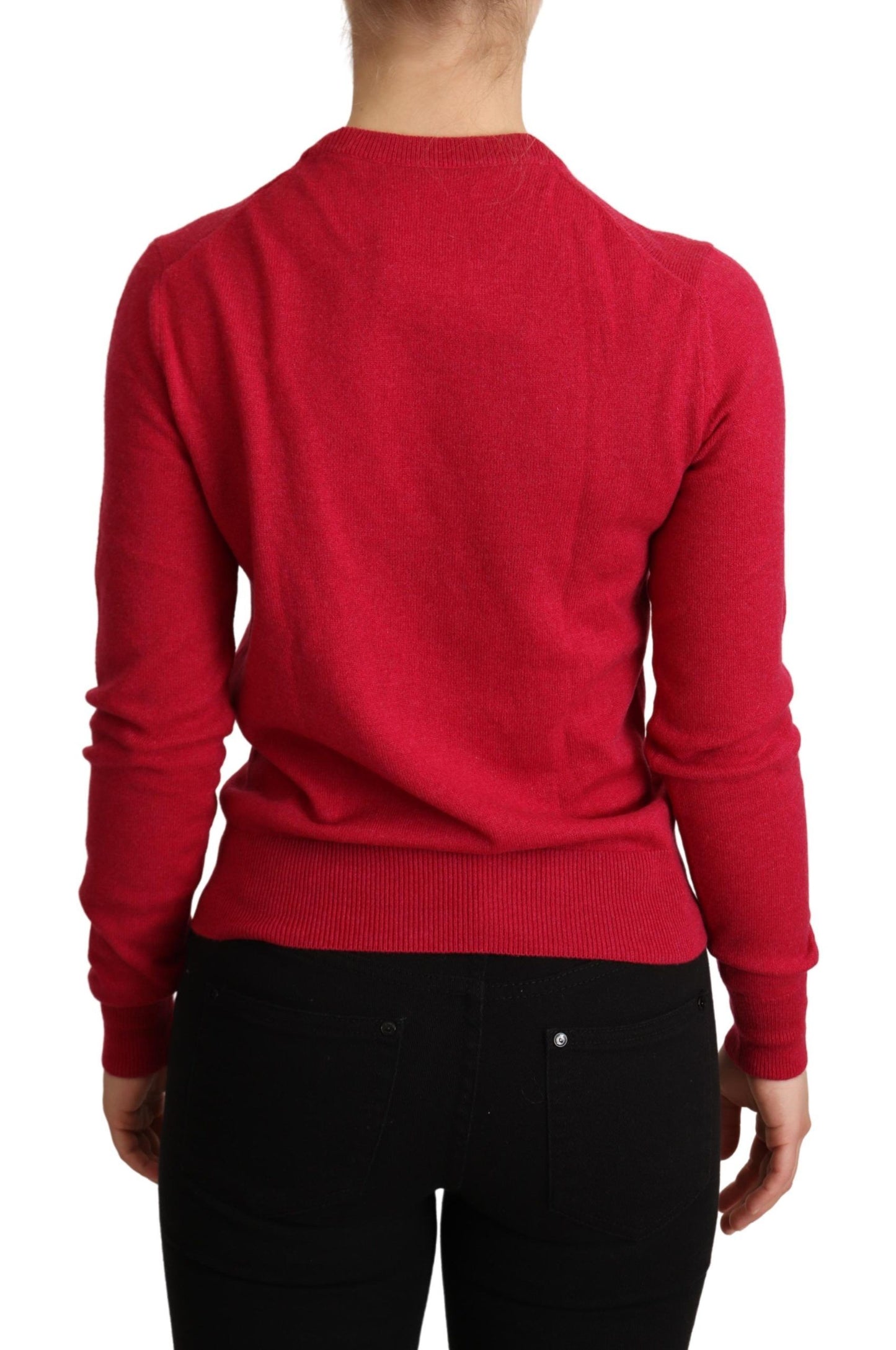 Dolce &amp; Gabbana Chic pink cashmere blend round neck sweater