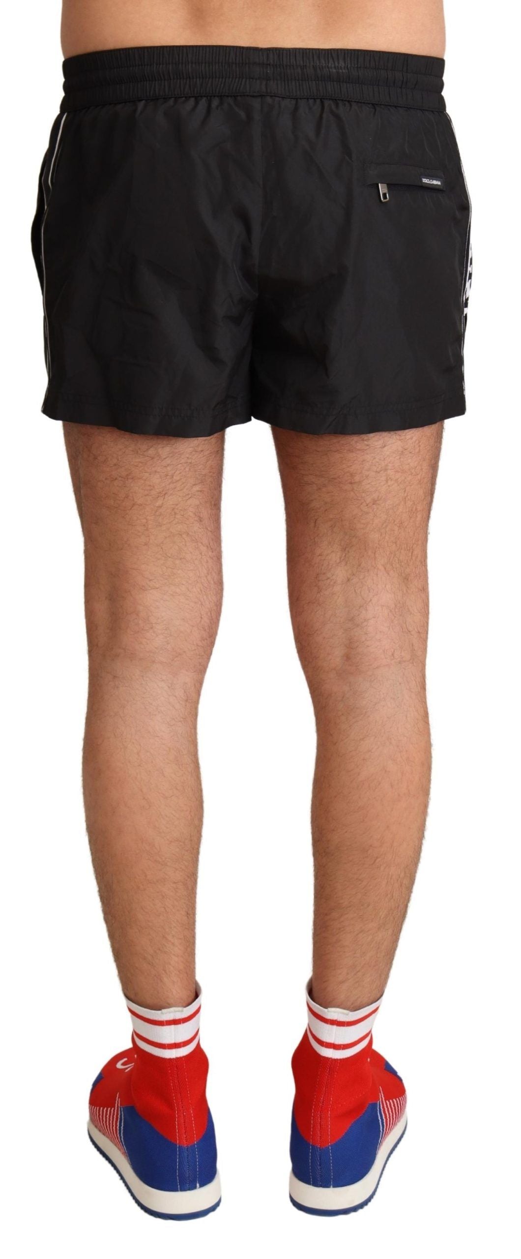 Dolce & Gabbana Elegante schwarze KING Motiv-Badehose