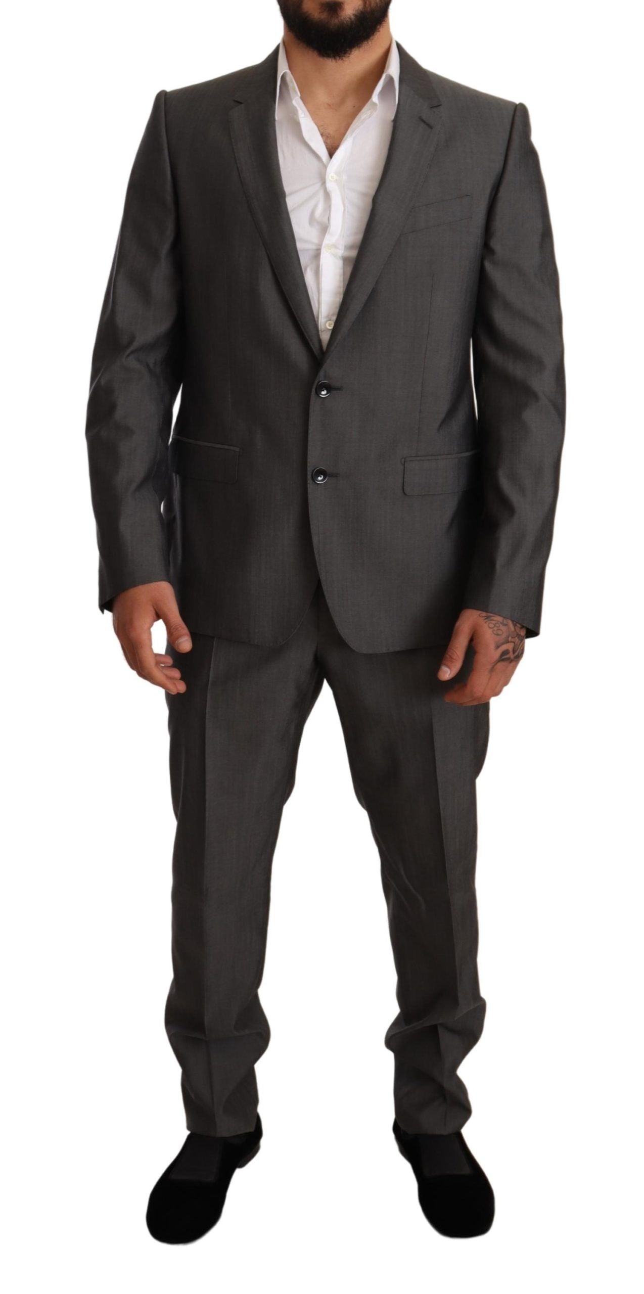 Dolce &amp; Gabbana Elegant Martini Slim-Fit Suit in Wool and Silk