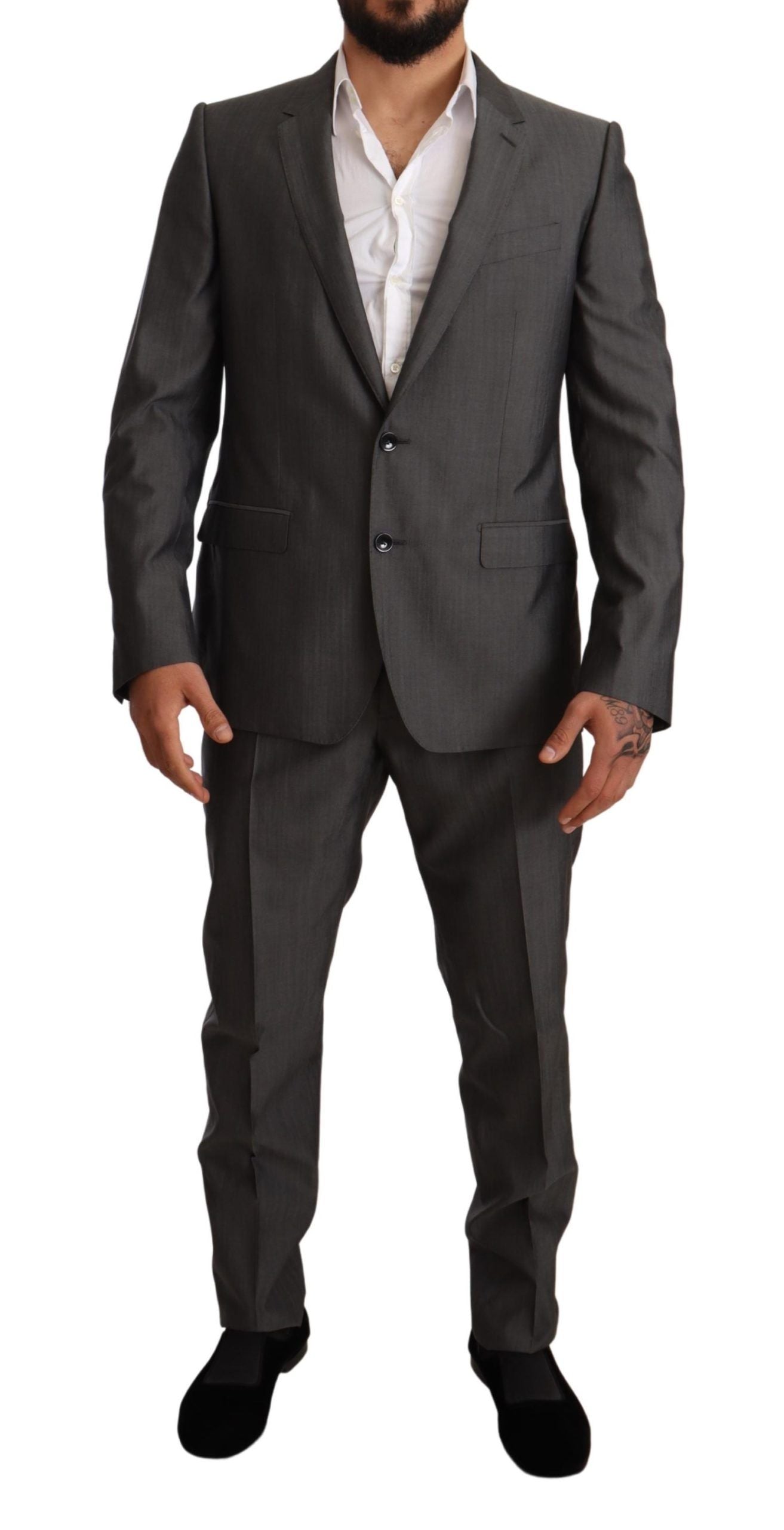 Dolce &amp; Gabbana Elegant Martini Slim-Fit Suit in Wool and Silk