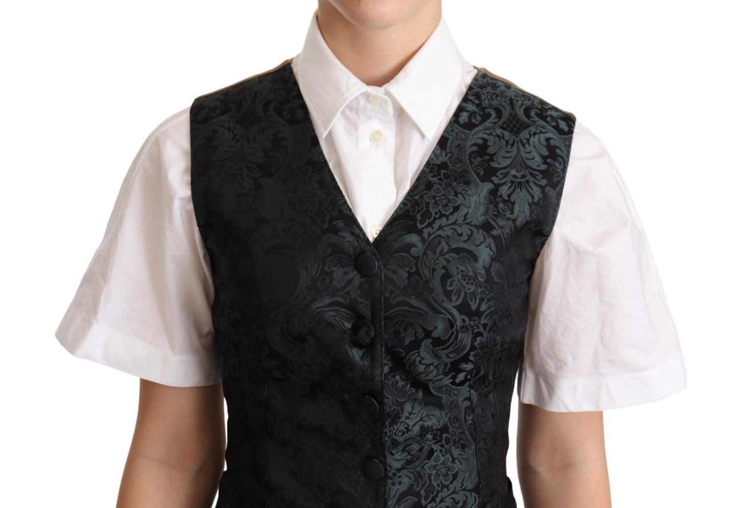 Dolce & Gabbana Bezaubernde Jacquard-Weste mit Blumenmuster