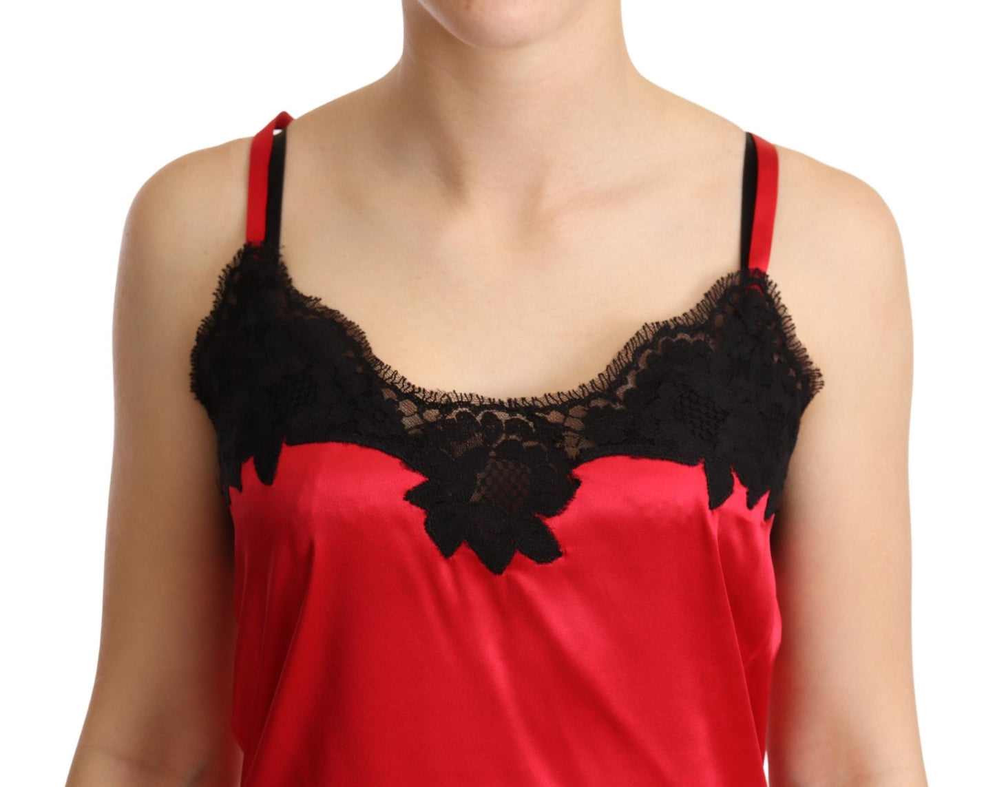 Dolce &amp; Gabbana Charming Red Silk Blend Lace Camisole