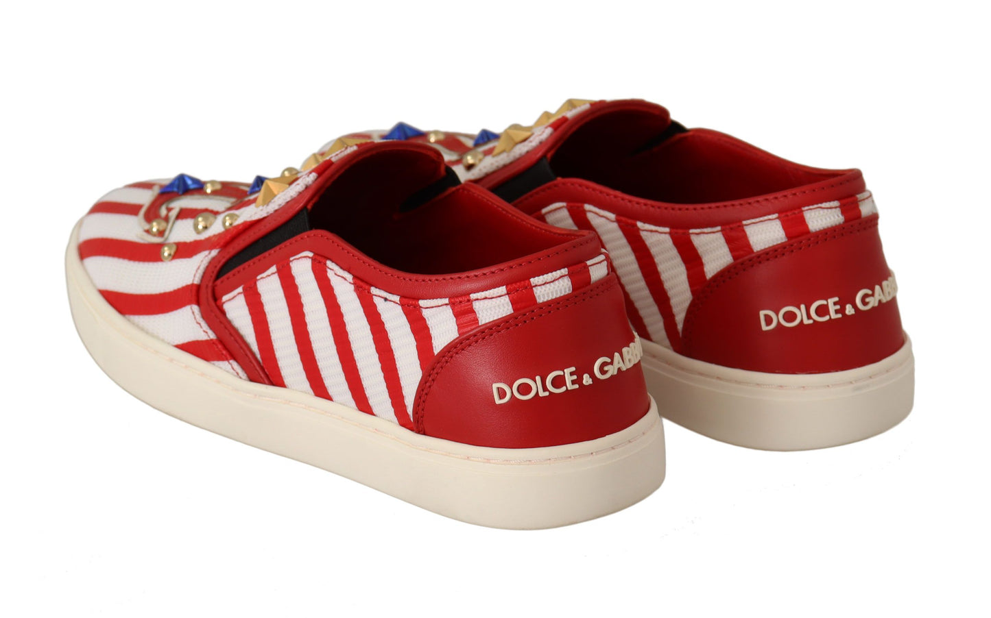 Dolce &amp; Gabbana loafers with stripe pattern and studs