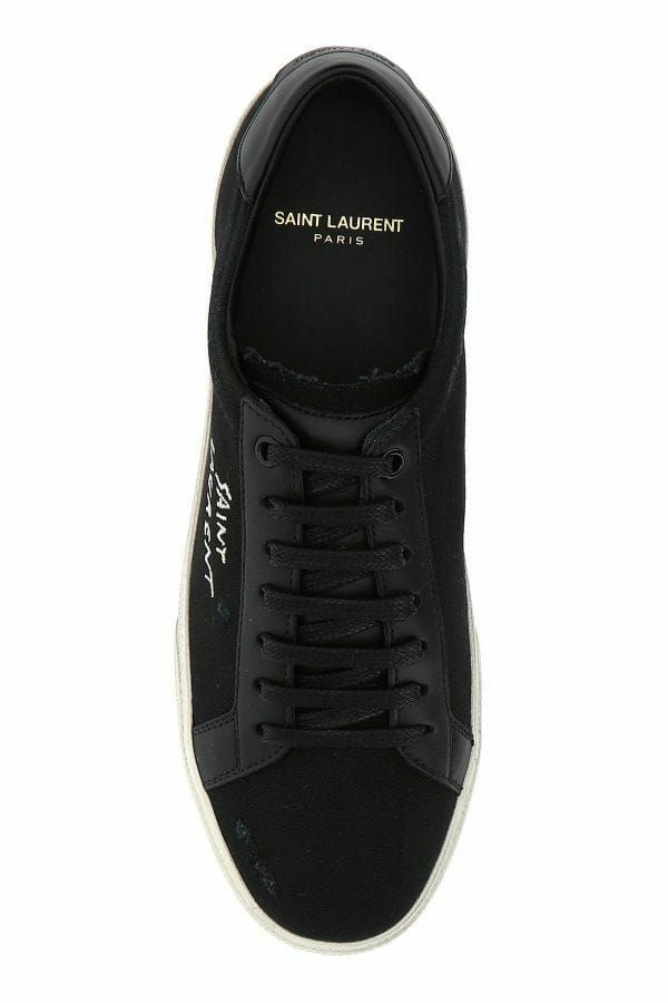 Saint Laurent Simple low-top sneakers in black canvas and leather