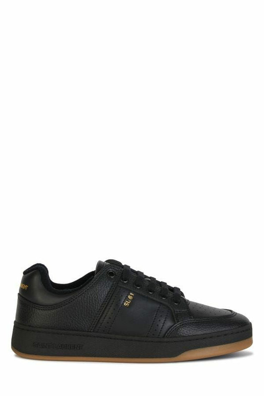 Saint Laurent Elegant black low-top leather sneakers