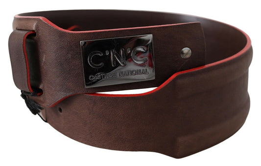 Costume National Elegant dark brown leather fashion belt