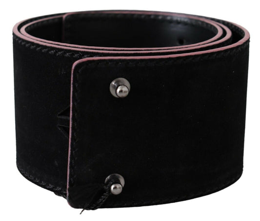 Costume National Elegant wide fashion belt made of leather with metal accents