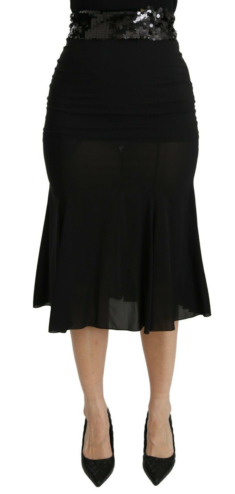 Dolce &amp; Gabbana Chic high-waisted skirt in black silk blend