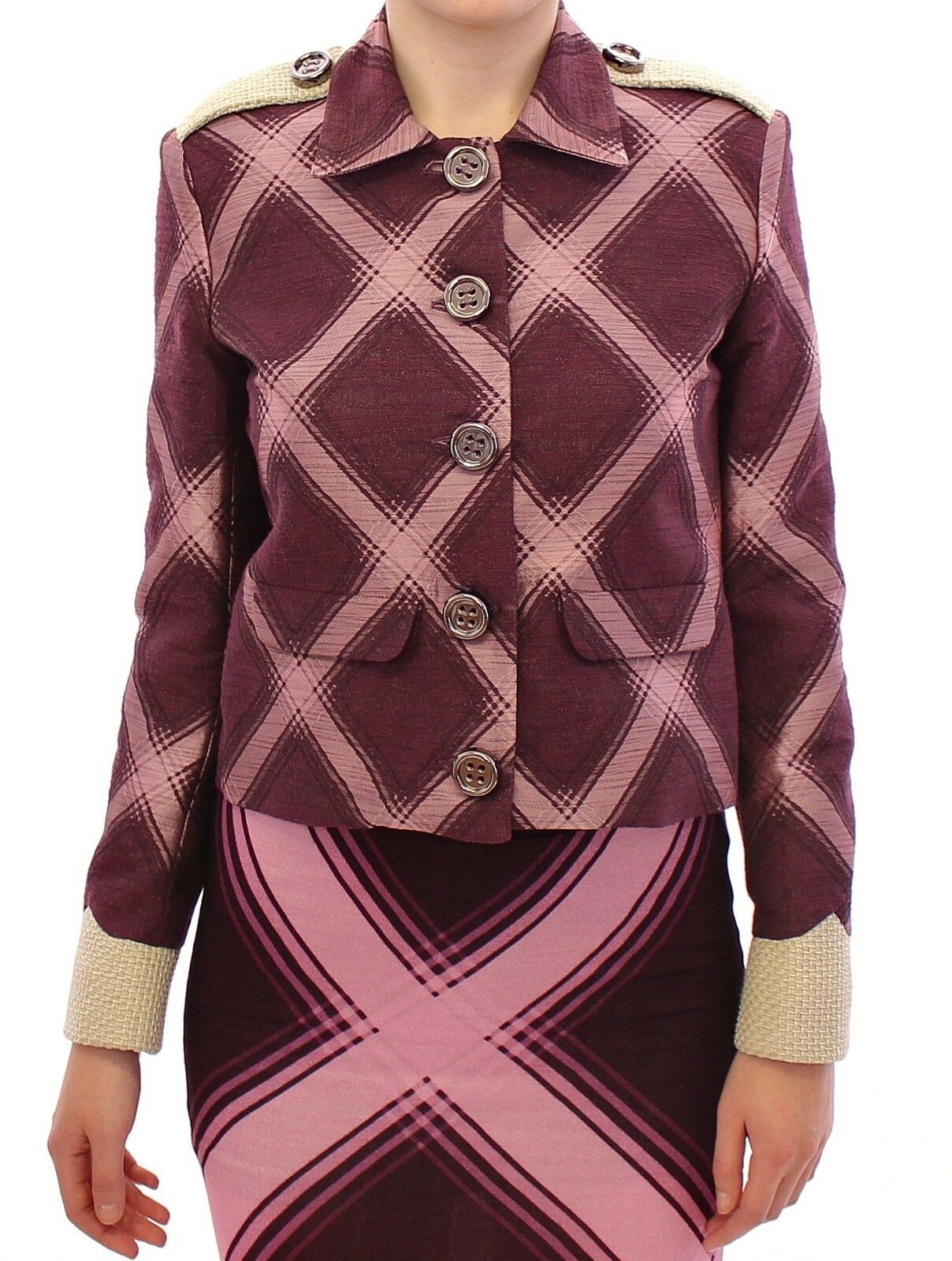 House of Holland Elegant jacket with multi-colored check print