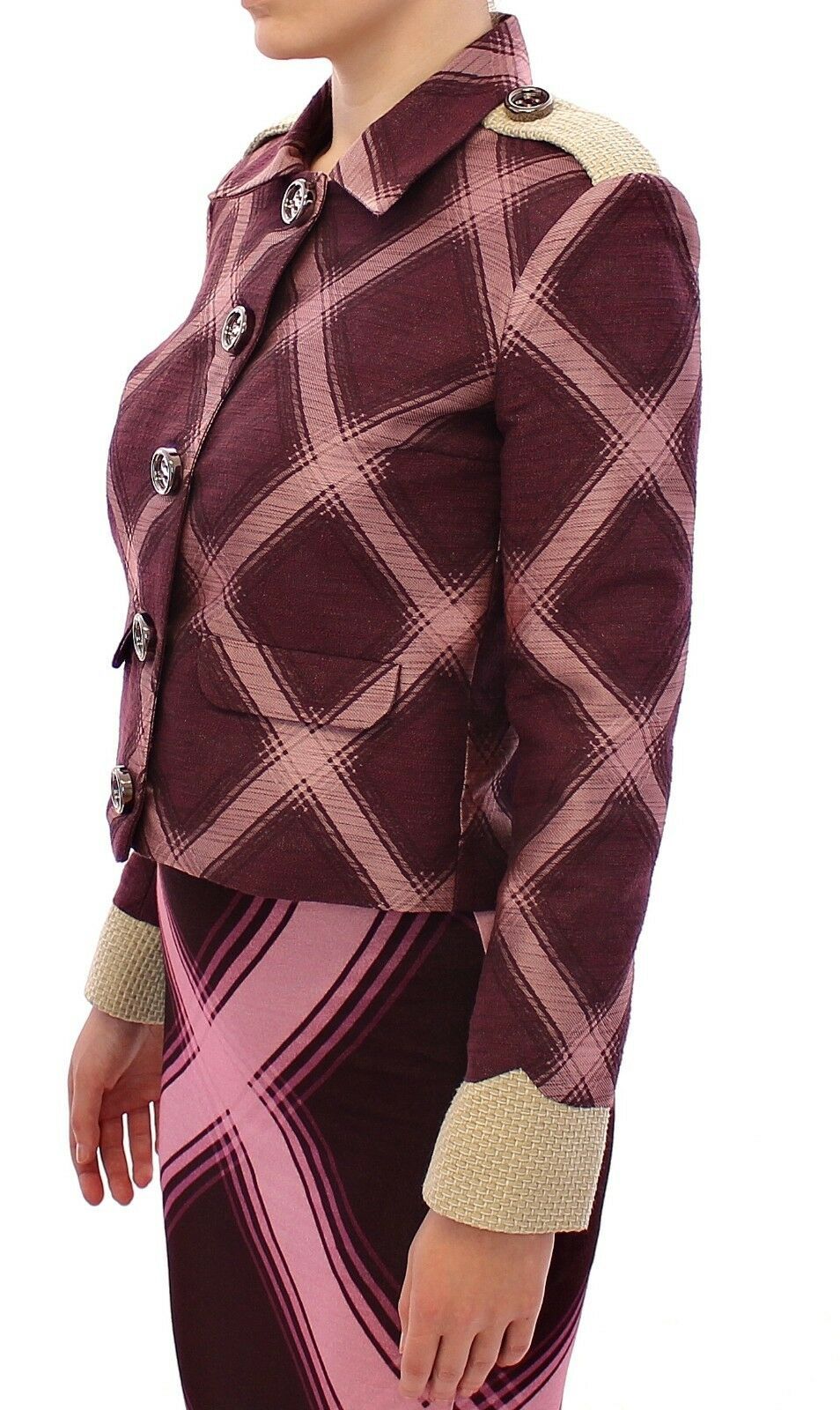 House of Holland Elegant jacket with multi-colored check print