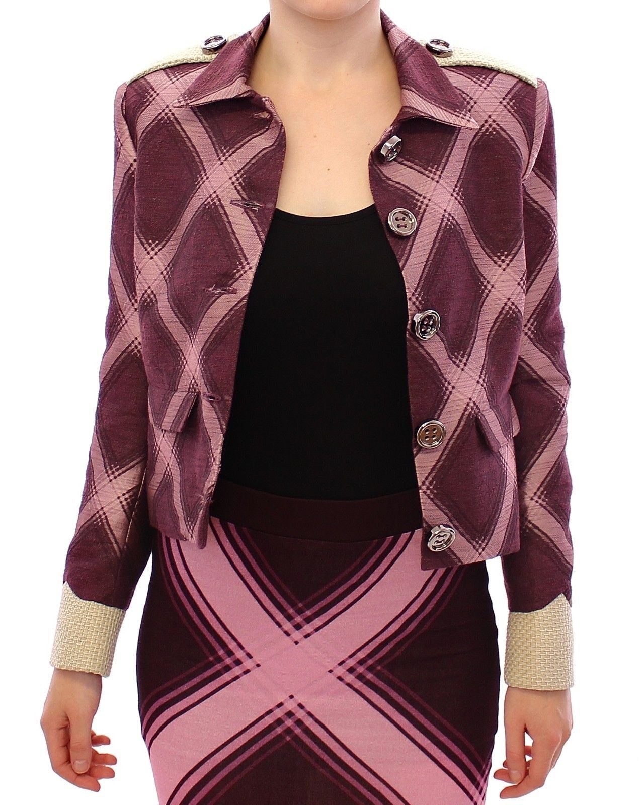 House of Holland Elegant jacket with multi-colored check print