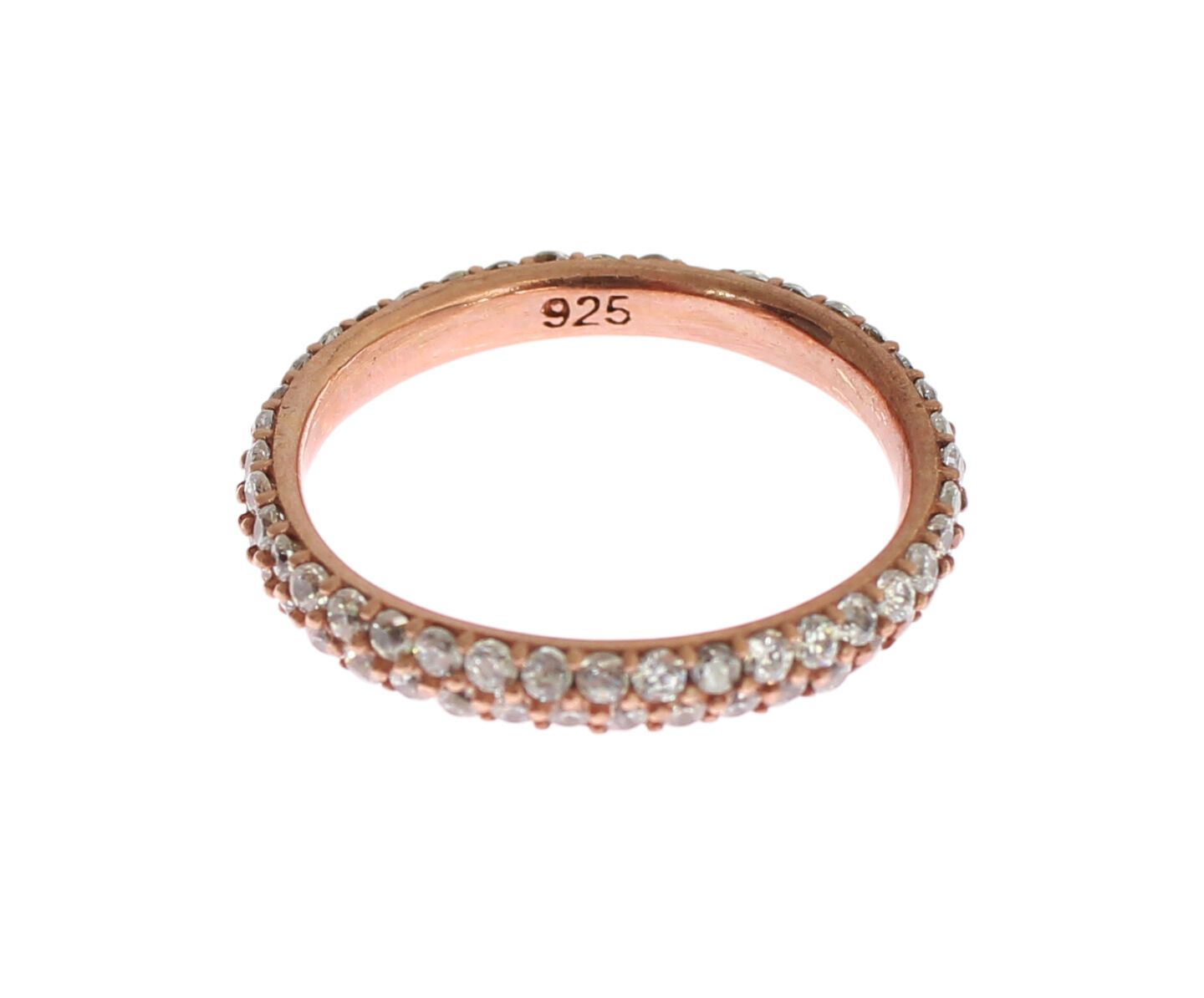 Nialaya Chic Pink Crystal Encrusted Silver Ring