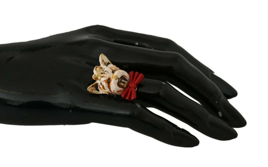 Dolce &amp; Gabbana Elegant ladies ring with dog jewelry