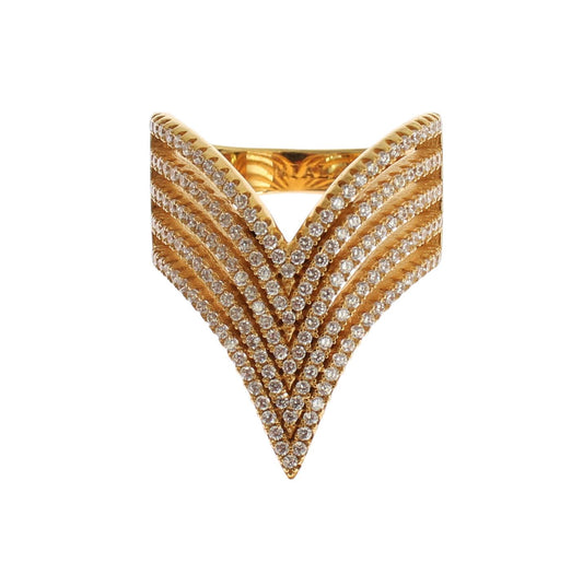 Nialaya Glamorous Ring with Gold Plated Crystal