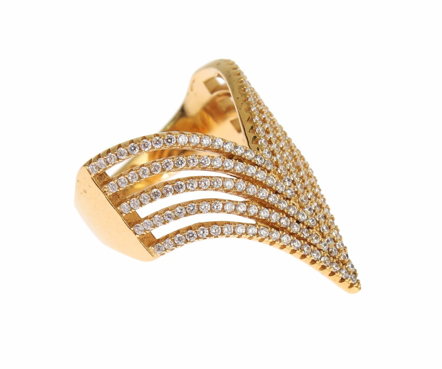 Nialaya Glamorous Ring with Gold Plated Crystal