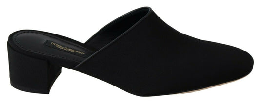 Dolce &amp; Gabbana Chic black grosgrain ribbon sandals