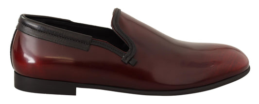 Dolce &amp; Gabbana Elegant burgundy leather loafers