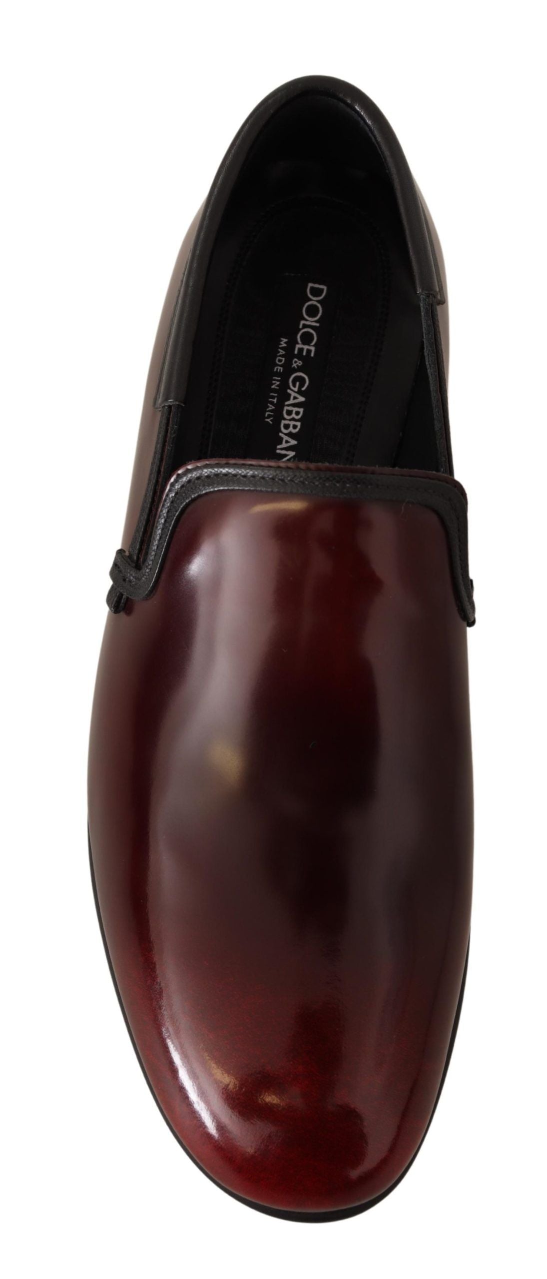 Dolce &amp; Gabbana Elegant burgundy leather loafers