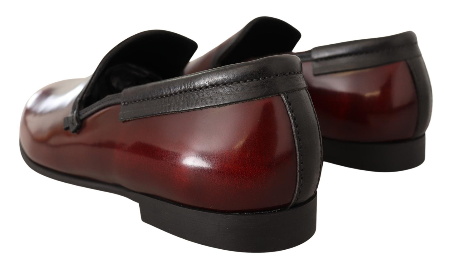 Dolce &amp; Gabbana Elegant burgundy leather loafers