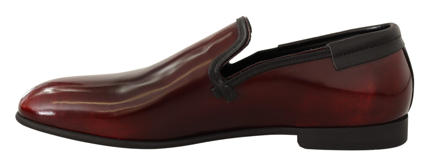 Dolce &amp; Gabbana Elegant burgundy leather loafers