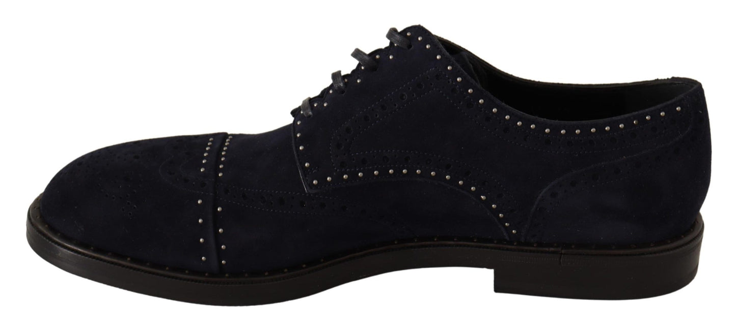 Dolce &amp; Gabbana Elegant suede derby shoes with silver studs