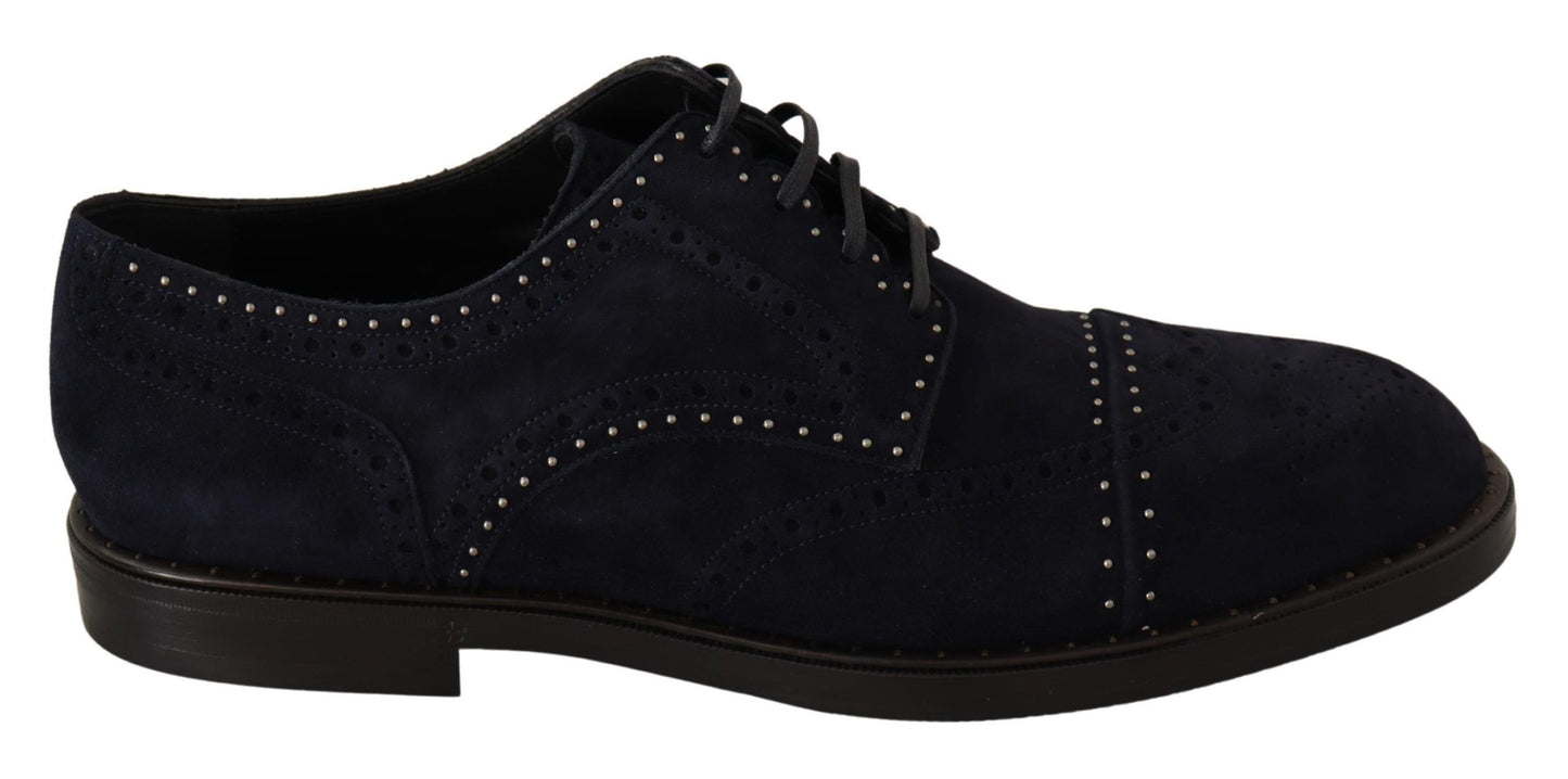 Dolce &amp; Gabbana Elegant suede derby shoes with silver studs