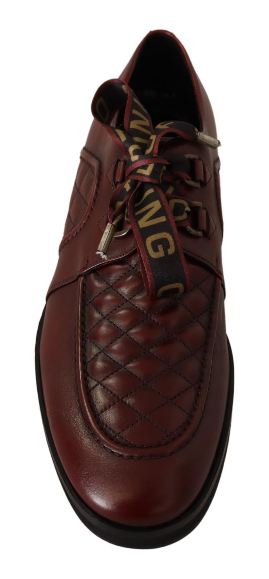 Dolce &amp; Gabbana Elegant Bordeaux Derby Leather Shoes