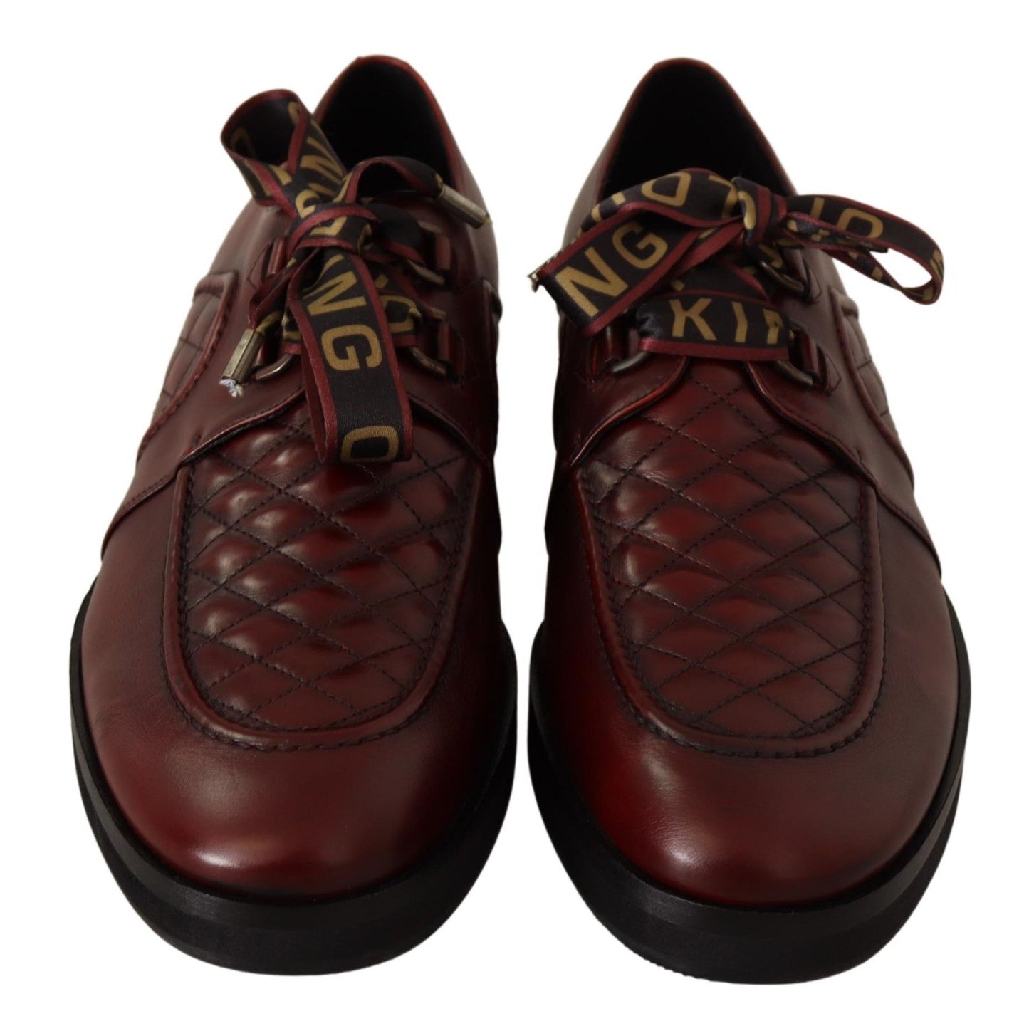 Dolce &amp; Gabbana Elegant Bordeaux Derby Leather Shoes