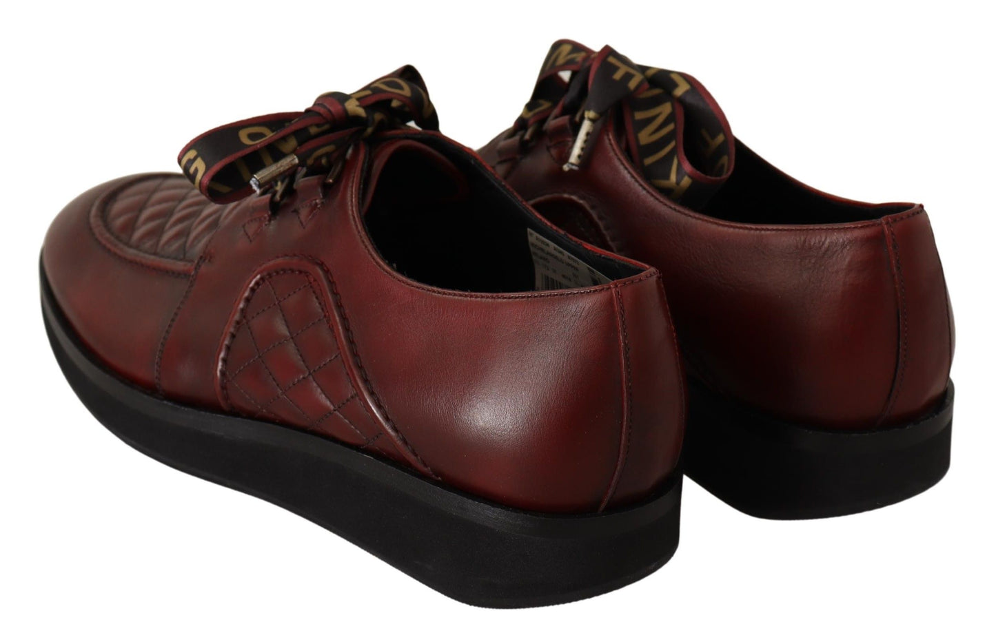 Dolce &amp; Gabbana Elegant Bordeaux Derby Leather Shoes