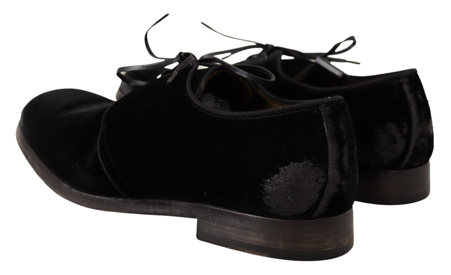 Dolce &amp; Gabbana Elegant Derby Shoes in Black Velvet