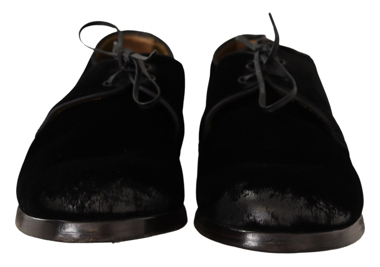 Dolce &amp; Gabbana Elegant Derby Shoes in Black Velvet