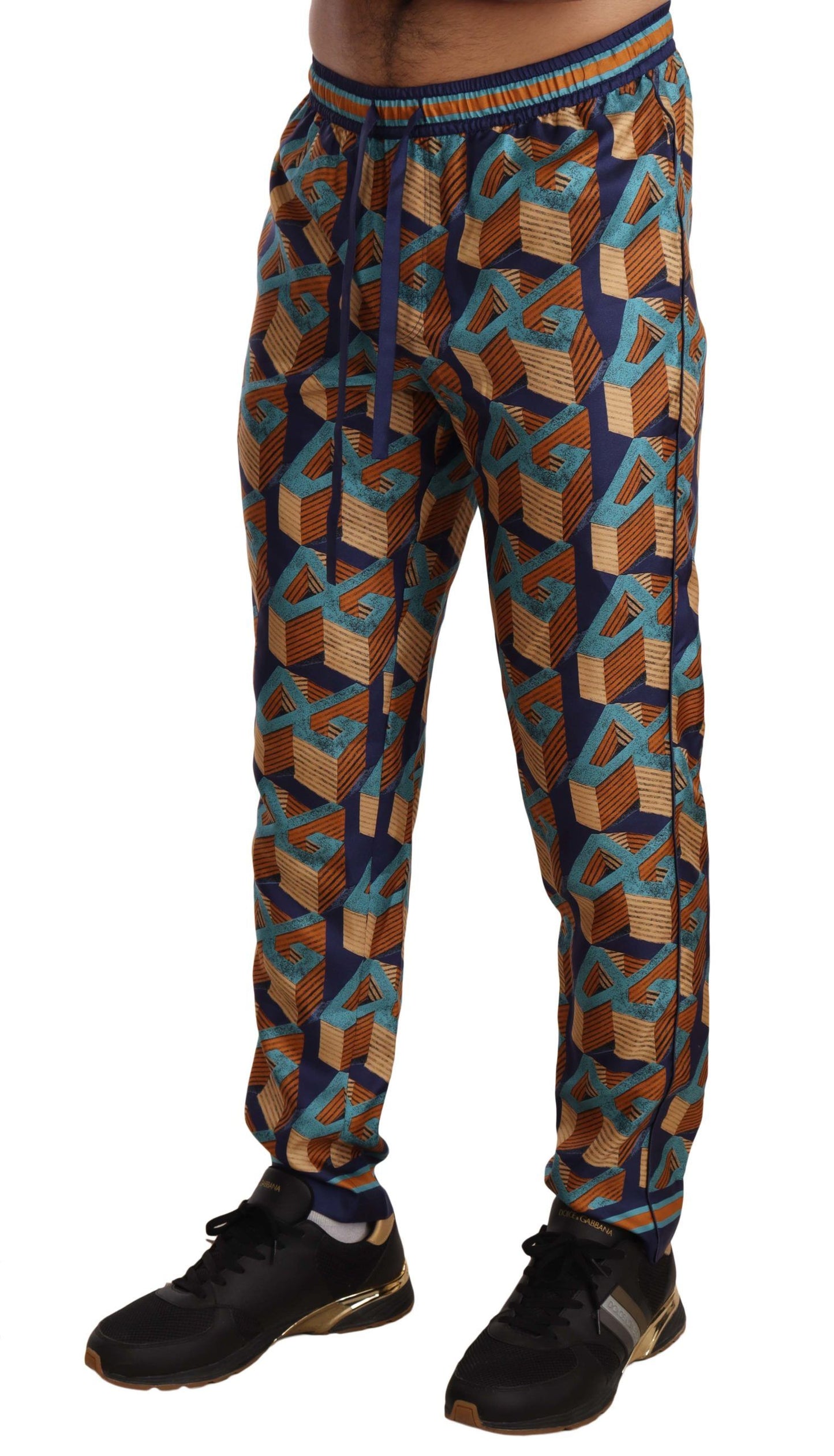 Dolce &amp; Gabbana Elegant silk jogging pants with vibrant print