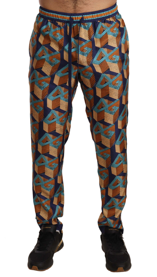 Dolce &amp; Gabbana Elegant silk jogging pants with vibrant print