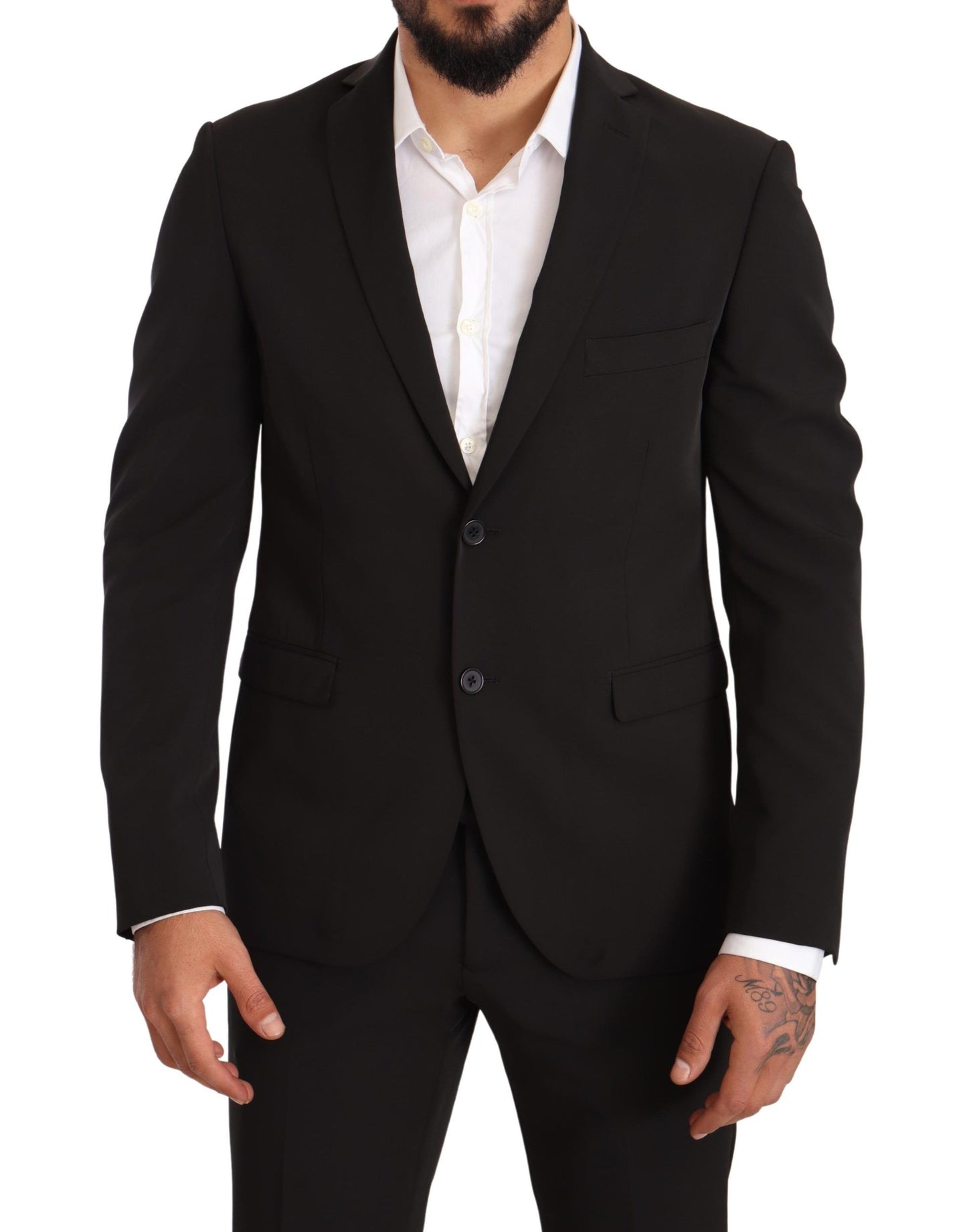 Domenico Tagliente Elegant black two-piece slim fit suit