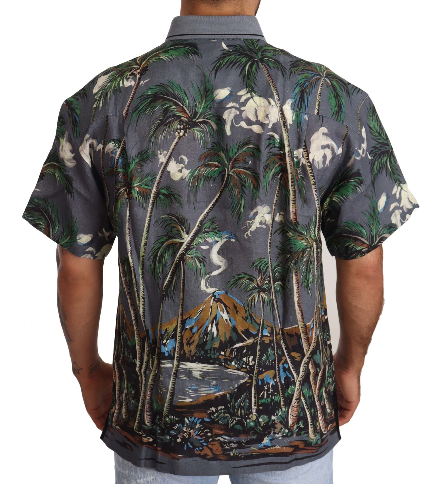 Dolce &amp; Gabbana Tropical Elegance Linen Silk Men's Shirt