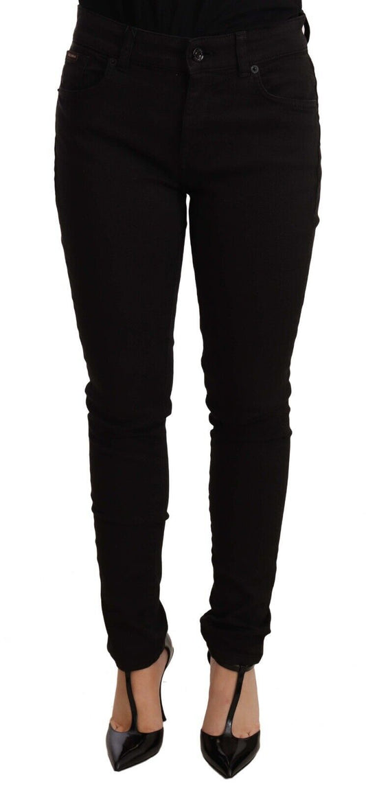 Dolce &amp; Gabbana Chic Black Skinny Denim Jeans with Mid Waist