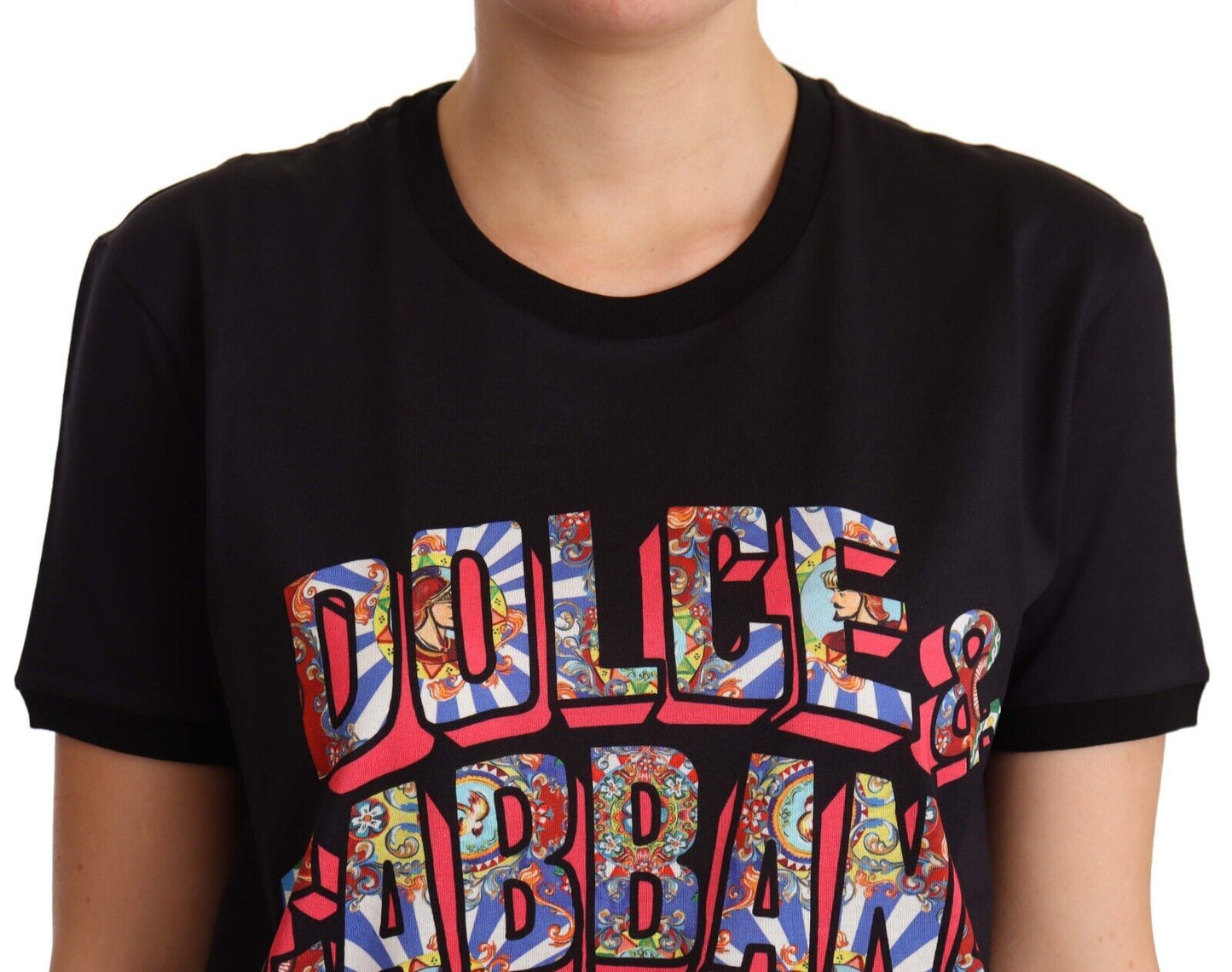 Dolce &amp; Gabbana Elegant Logo T-Shirt in Black Cotton