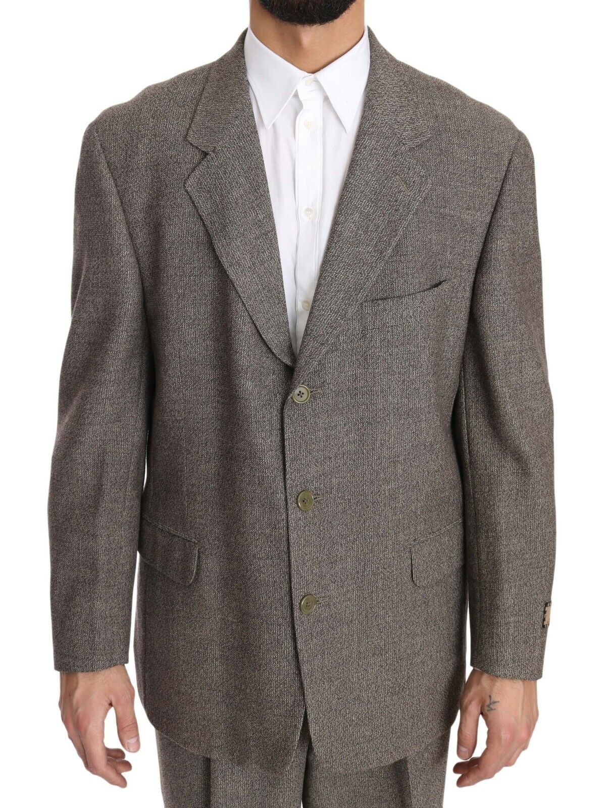 Fendi Elegant light brown wool men's suit