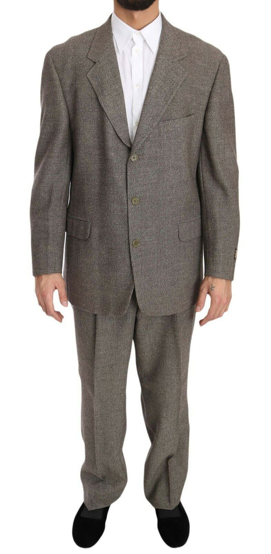 Fendi Elegant light brown wool men's suit