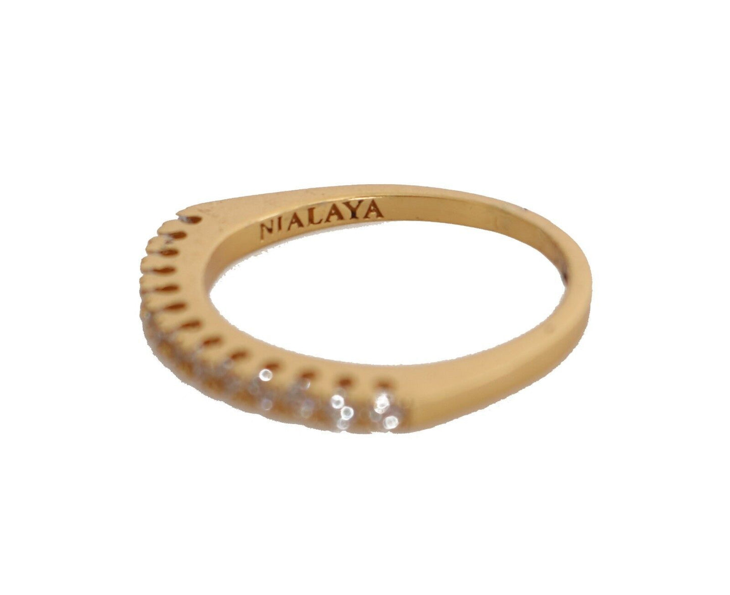 Nialaya Shiny CZ Crystal Gold Plated Ring